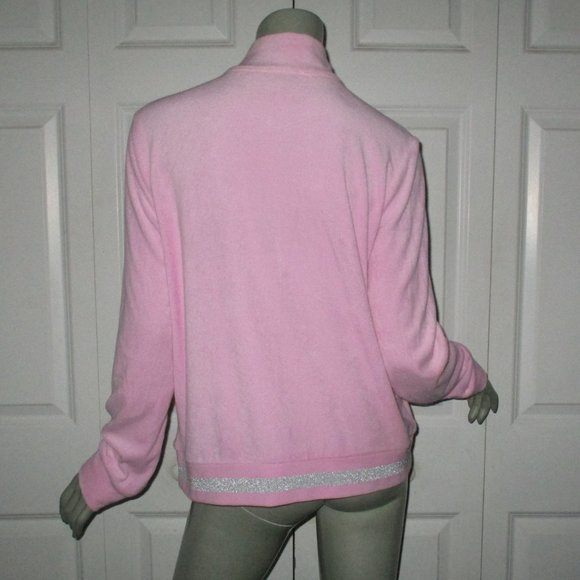 JUICY COUTURE Pink Jacket Zip Front Pockets Size XL - Picture 5 of 6